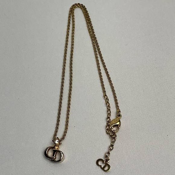 Christian Dior Gold Necklace with Logo Pendant - Picture 9 of 11